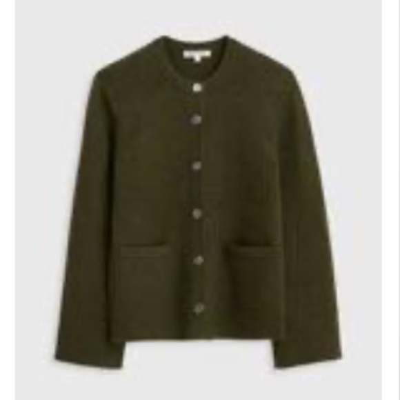 Alex Mill Provence Sweater Jacket In Olive Cotton Cashmere nwt Sz M - Picture 8 of 8